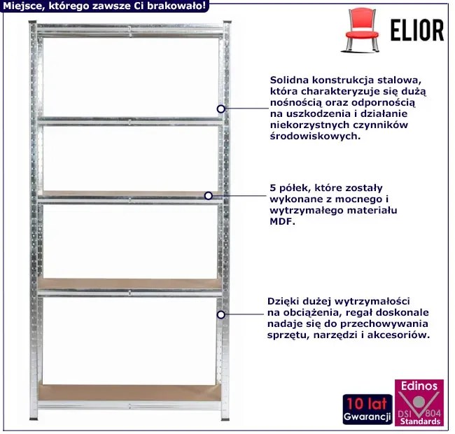 Srebrny zestaw 2 metalowych regałów - Logido 6X