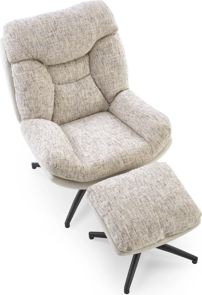 Obrotowy fotel z podnóżkiem i funkcją kołyski Kronos Halmar