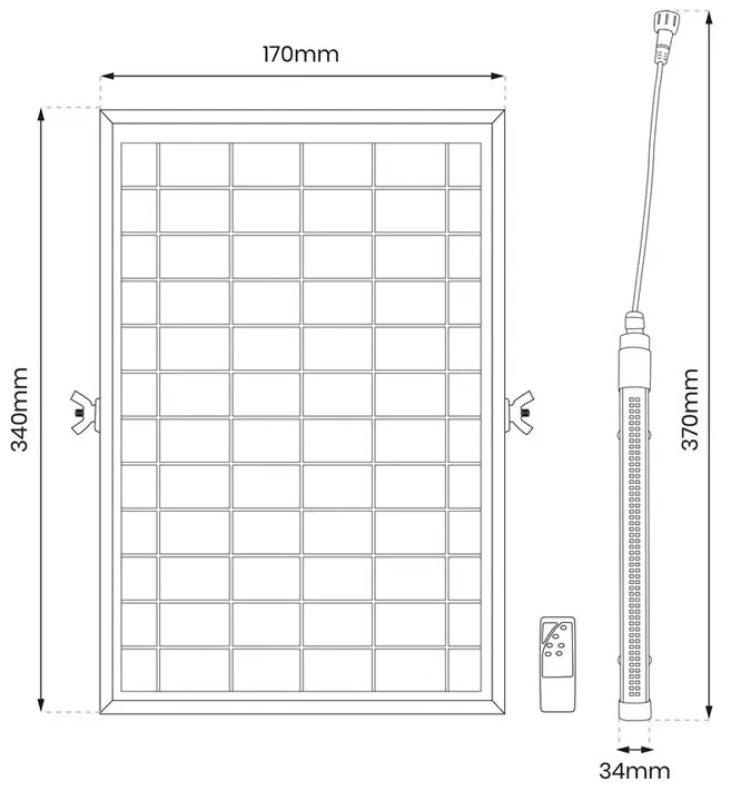 Lampa solarna w kształcie świetlówki z pilotem - N31 N1-S94