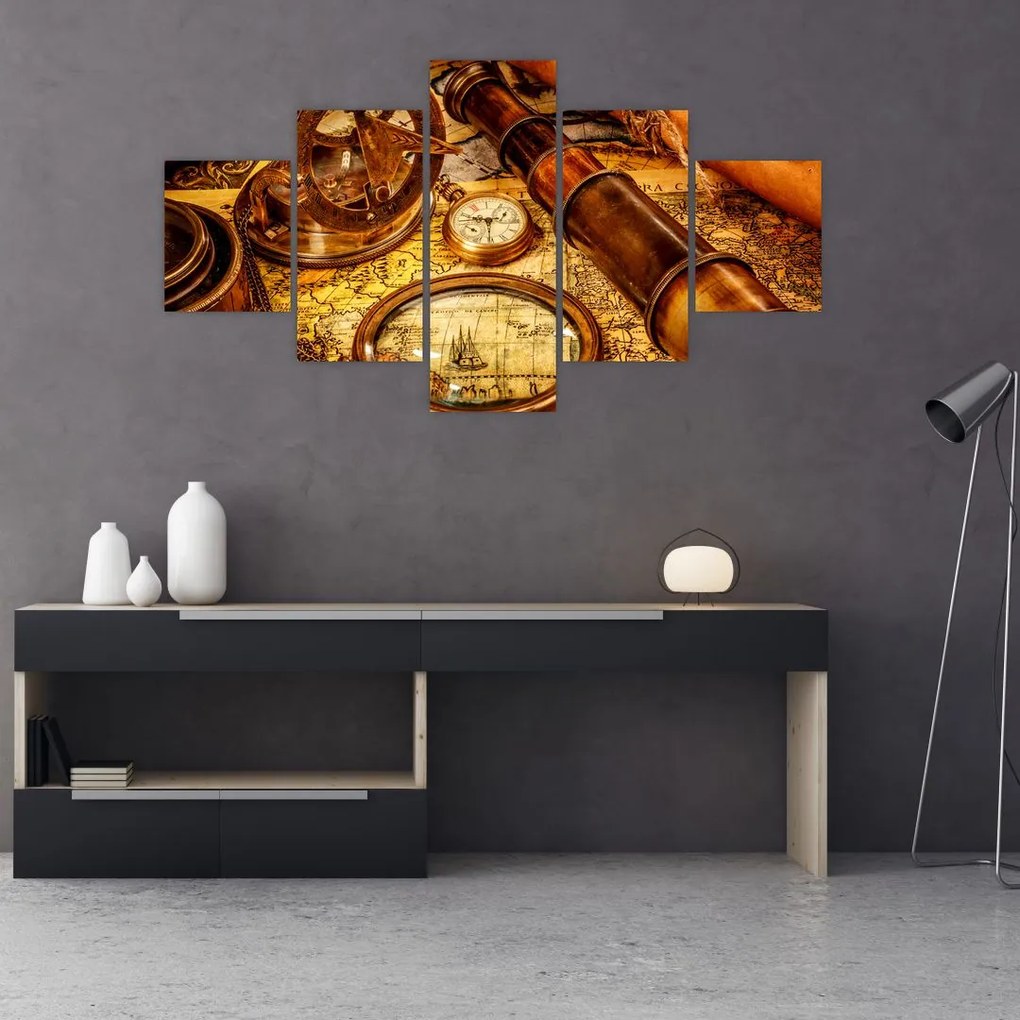 Obraz - Historyczne narzędzia marynarzy (125x70 cm)