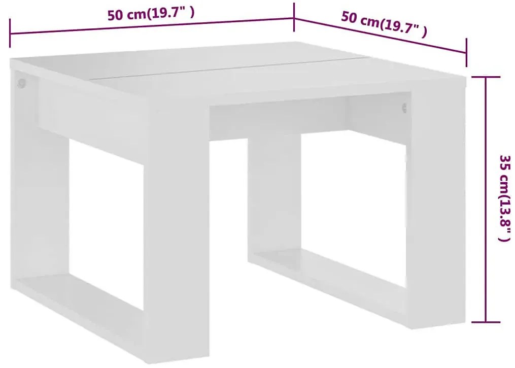 Biały minimalistyczny stolik kawowy - Miro