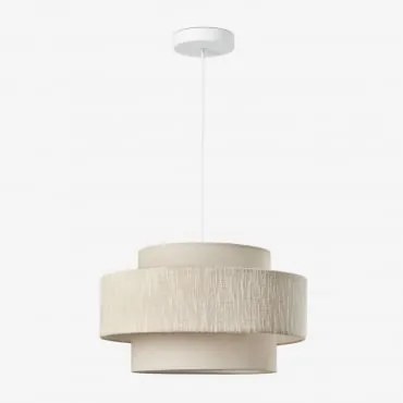 Lampa Sufitowa Wisząca Lumira Ø40 Cm & Gardenia Biel - Nature - Sklum