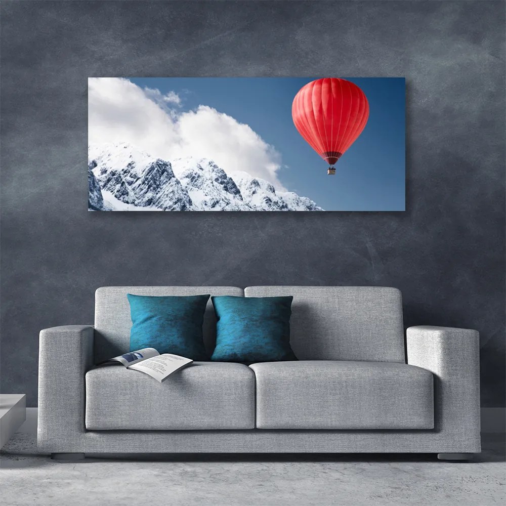 Obraz drukowany na płótnie Lot Balonem nad Śnieżnymi Alpami