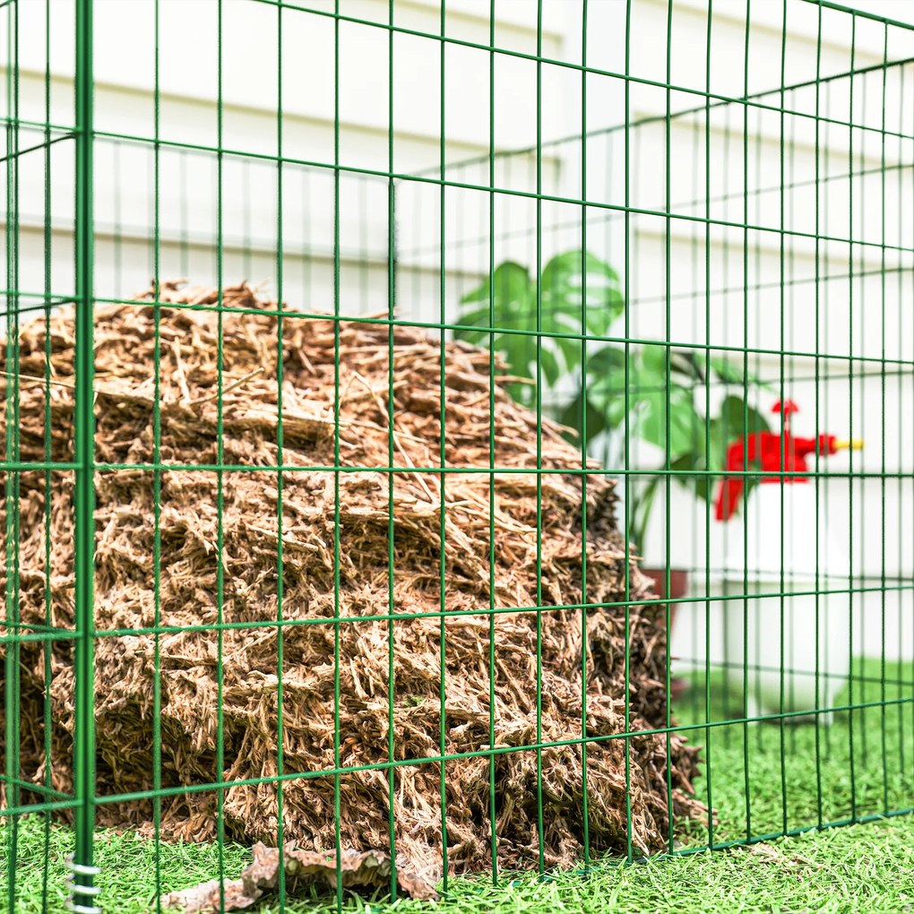 Outsunny Kompostownik 1680 litrów, 270 x 90 x 70 cm, 3-częściowy, szybki kompostownik ze stali, odporny na warunki atmosferyczne zielony