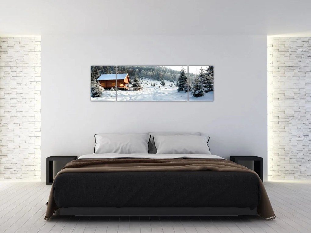 Obraz - Górska chata (170x50 cm)