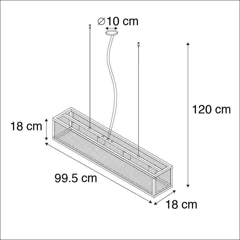 Inteligentna przemysłowa lampa wisząca czarna z 4 żarówkami WiFi A60 - Cage Wire