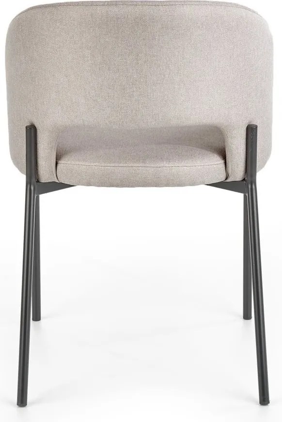 Krzesło z tapicerowanym siedziskiem i oparciem na metalowych nogach K373