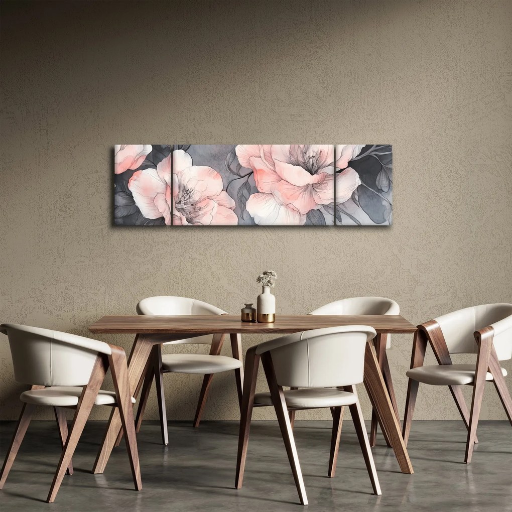 Obraz - Szkic kwiatów (170x50 cm)
