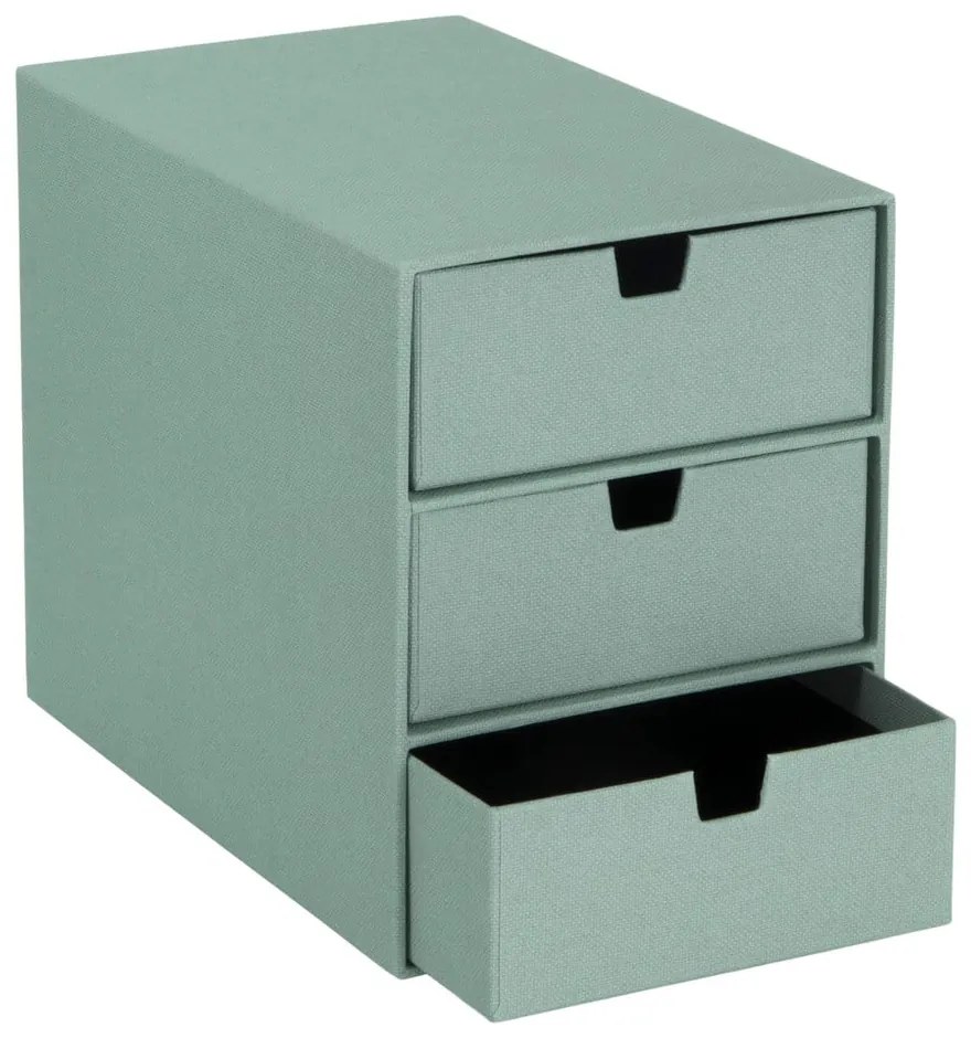Zielony kartonowy organizer z szufladką Ingrid Canvas Paper Laminate – Bigso