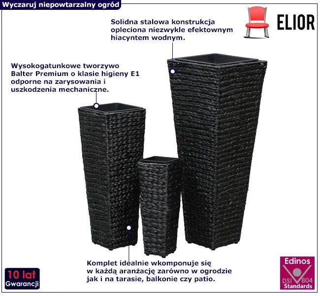 Zestaw 3 donic z hiacyntu wodnego - Lambi