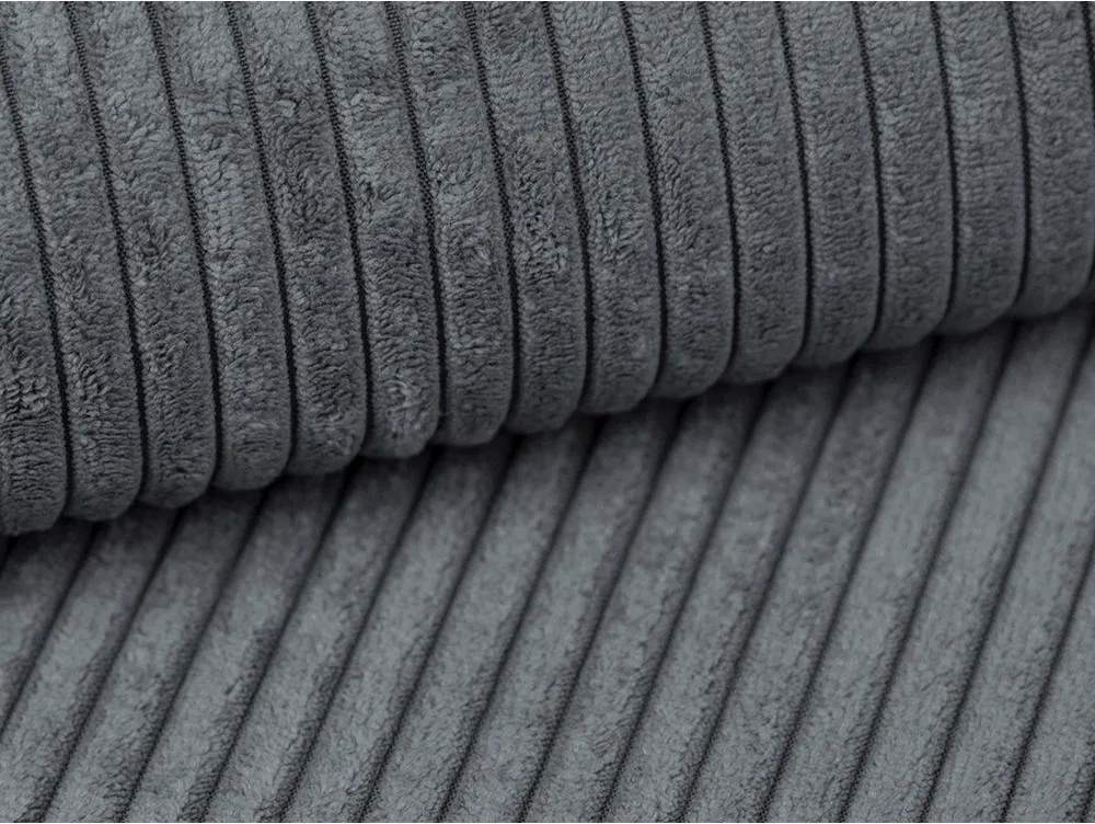 Ciemnoszara sztruksowa sofa 255 cm Campi – Cosmopolitan Design