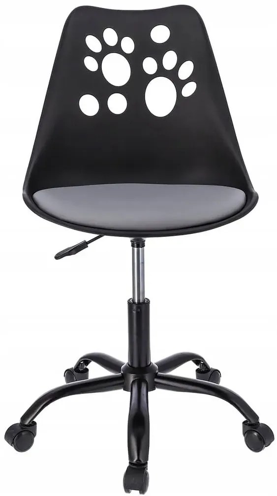 Czarno-szary fotel obrotowy skandynawski D5-Z20