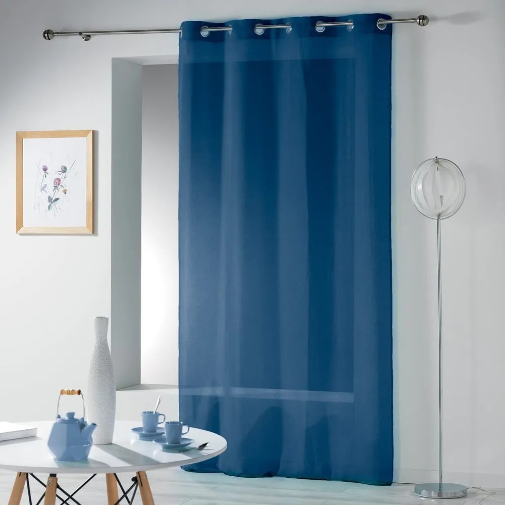 Ciemnoniebieska firanka 140x240 cm Telma – douceur d'intérieur