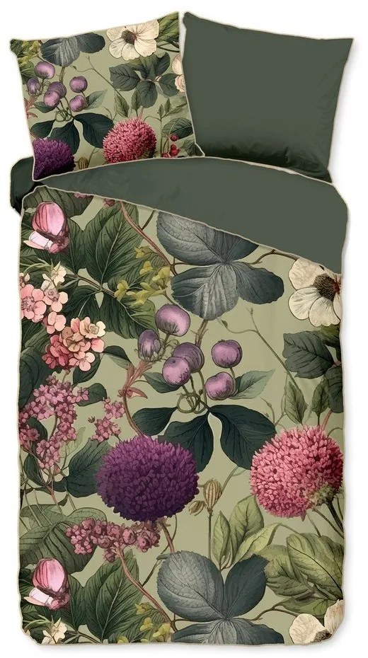 Pościel jednoosobowa z satyny bawełnianej w kolorze khaki 140x220 cm Onaz – Descanso