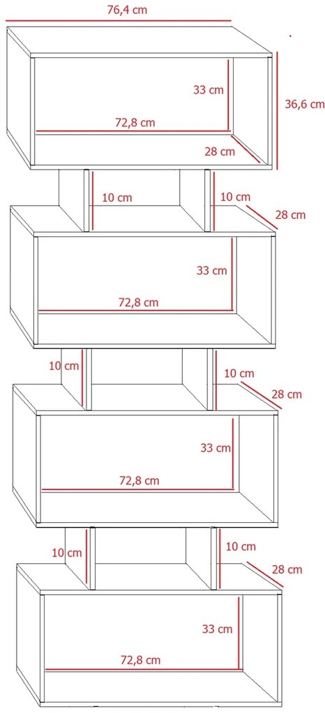 Dziecięcy regał ażurowy dąb sonoma K3-A45