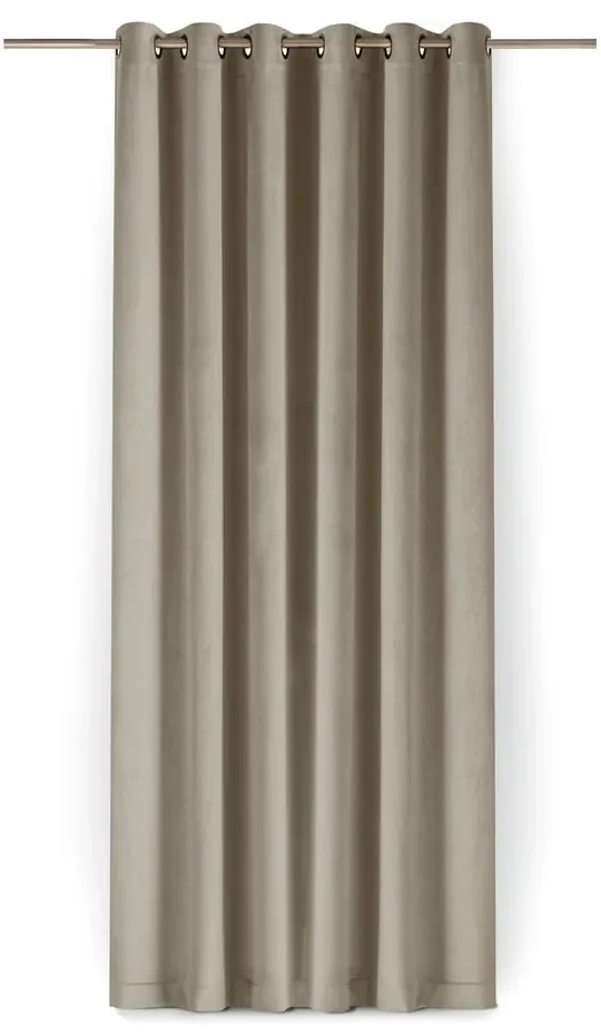 Beżowa aksamitna zasłona częściowo zaciemniająca (dimout) 265x250 cm Velto – Filumi