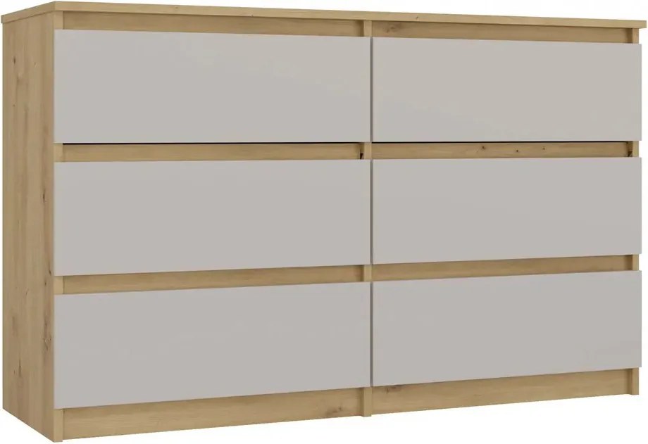 Komoda z szufladami kaszmir + dąb artisan G0-R48