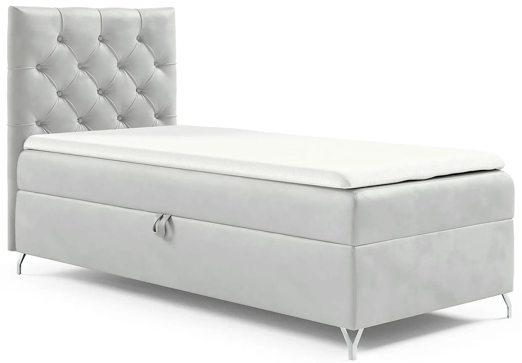 Jasnoszare łóżko z pikowanym zagłówkiem 3 rozmiary Z8-D01