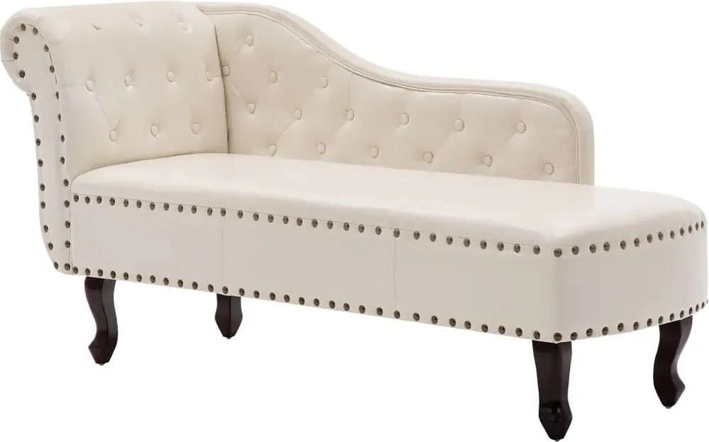 Biały szezlong w stylu chesterfield P2-L06