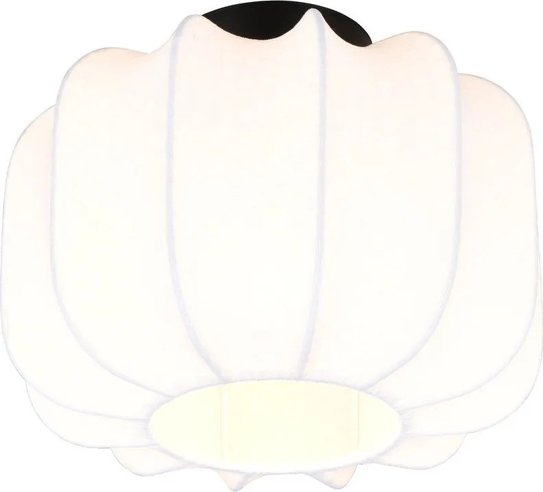 Biała metalowa lampa sufitowa z tekstylnym kloszem ø 25 cm Madleine – Reality