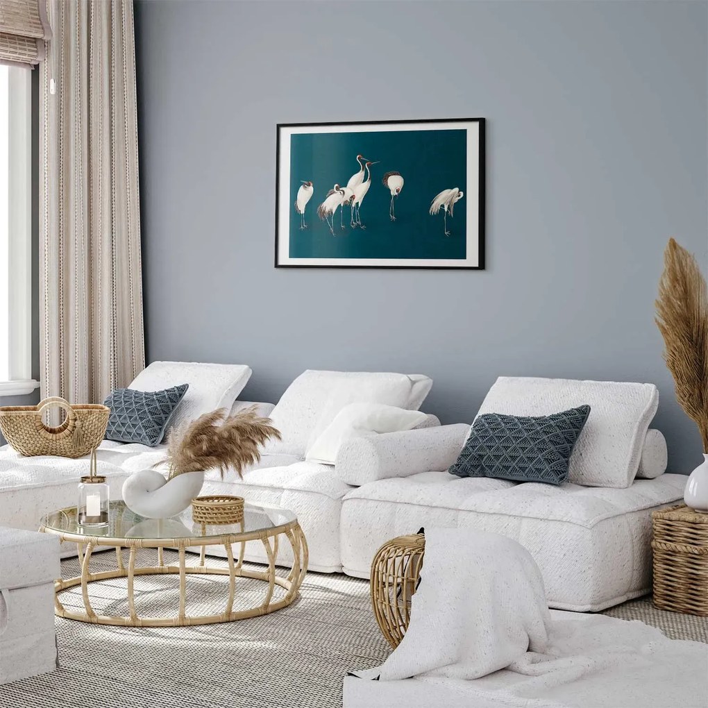 Plakat Wieczór nad stawem 60x40 cm z ramą czarną z marginesem ARTGEIST B