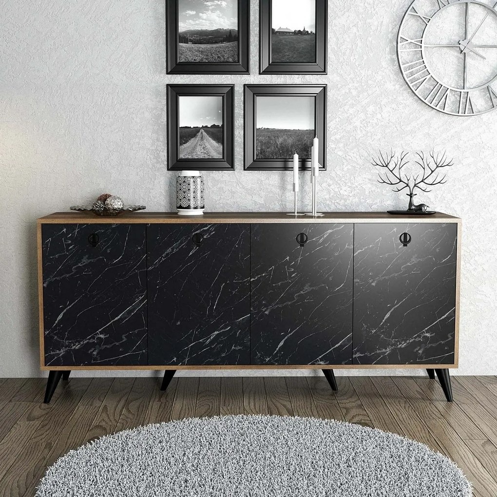 Szafka Elite Walnut and Black Marble