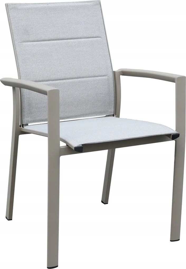 Krzesło ogrodowe aluminiowe beżowe 56x65x88 komfortowe wytrzymałe tarasowe