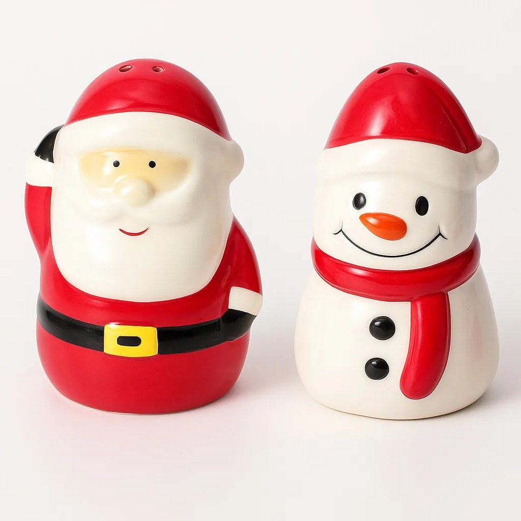 Solniczka i pieprzniczka NOELUNE Mikołaj i bałwanek