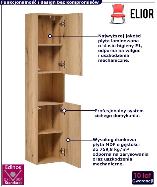 Górny słupek łazienkowy w kolorze dębu - Dafo 3X