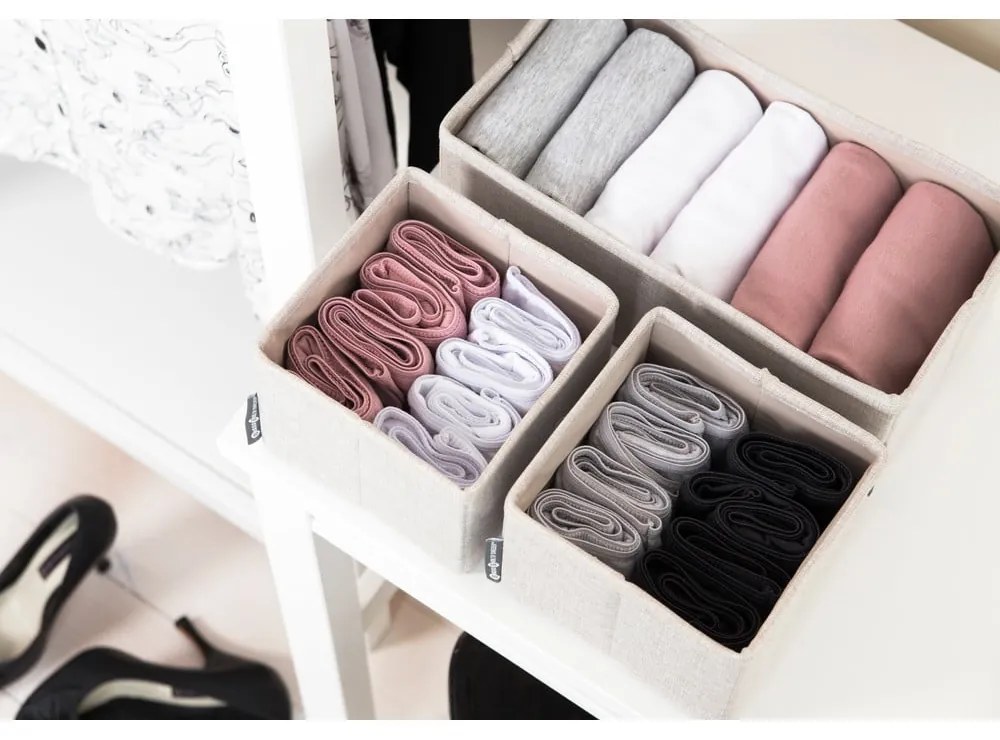 Zestaw 3 beżowych organizerów Bigso Box of Sweden Drawer