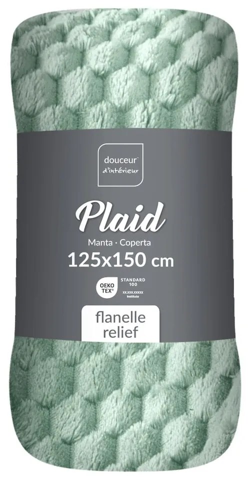 Jasnozielony koc z mikfroflaneli 125x150 cm Mini Frosty – douceur d'intérieur