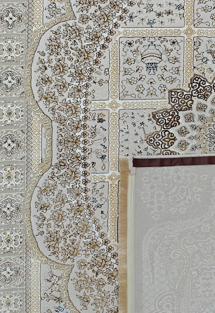 Dywan klasyczny Gold Ornament beżowo-złoty 240 cm x 330 cm