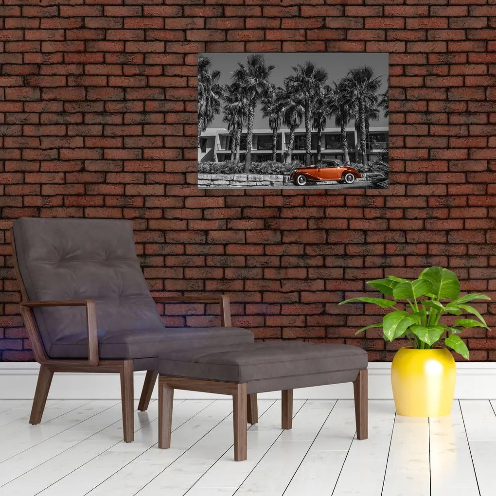 Obraz - Retro czerwony samochód (70x50 cm)