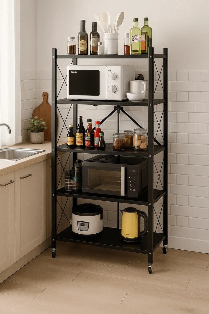 Metalowy regał składany na kółkach C4-A17