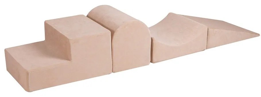 Kremowy aksamitny piankowy plac zabaw 4 szt. wysokość 30 cm 45x193 cm Montessori – Meowbaby