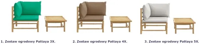 Elegancki zestaw ogrodowy z bambusa - Pattaya 5X