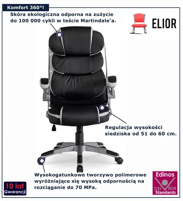 Czarny fotel obrotowy  P8-G53