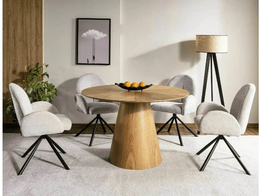 Okrągły stół jadalniany ANGEL 120x120 cm, dekor dąb