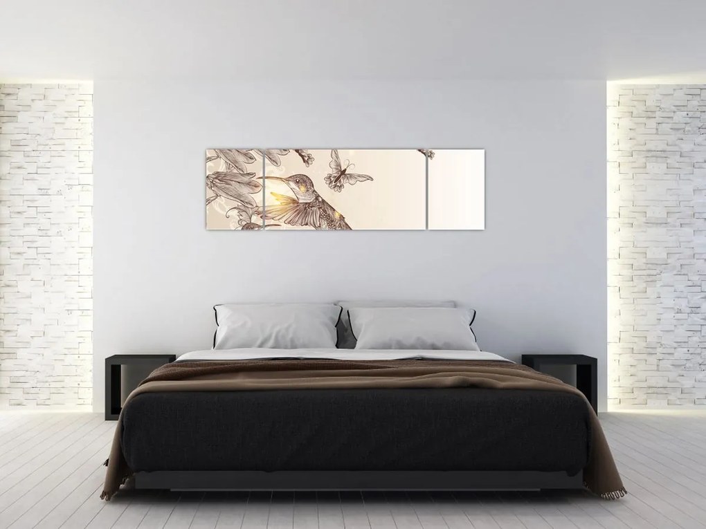 Obraz - Kolibry (170x50 cm)
