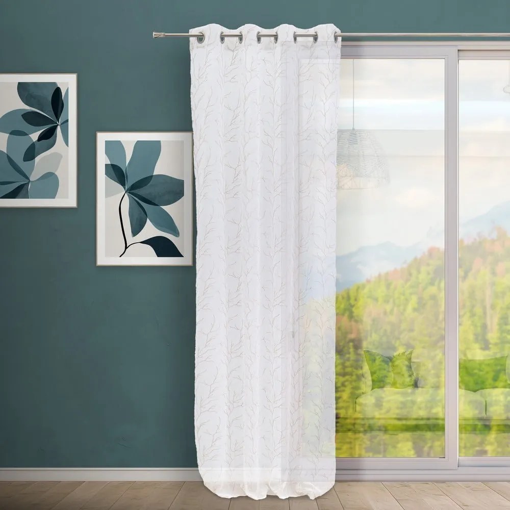 Biało-beżowa firanka 140x260 cm Coral – Casa Selección