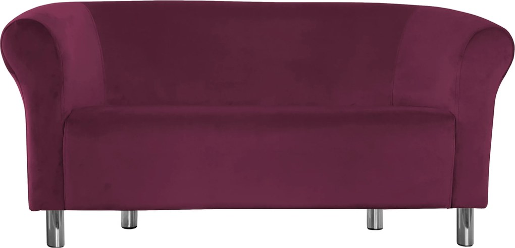 Sofa Milo tkanina Welur wygodna sofa tapicerowana do salonu i poczekalni : Kolor nogi - Chrom, Kolor tkaniny - VELVET - MG02, Typ tkaniny - Velvet, Wysokość nogi - 15 cm