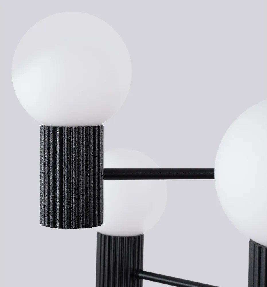 Czarna lampa wisząca ze szklanym kloszem Orbital – Sollux