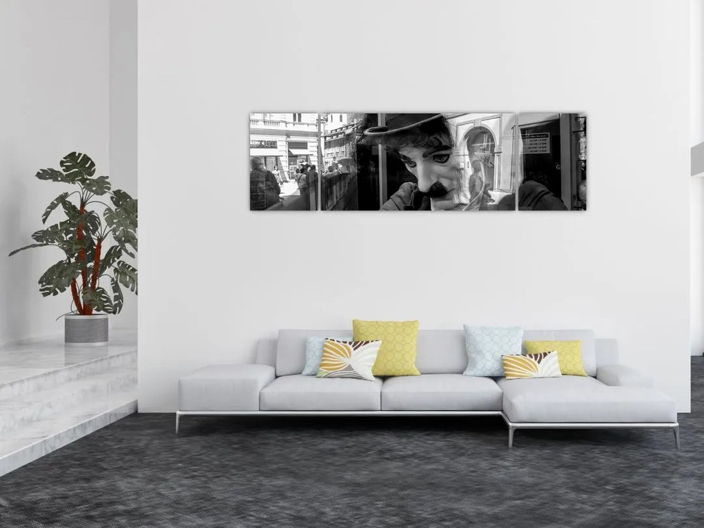Obraz - Charles Chaplin w Pradze (170x50 cm)