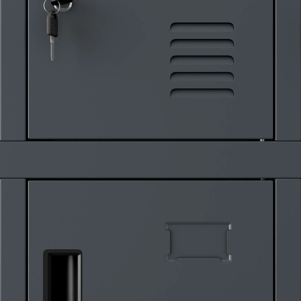 Szafa skrytkowa socjalna BHP antracytowa: ROBERT, 1360 x 1720 x 450 mm