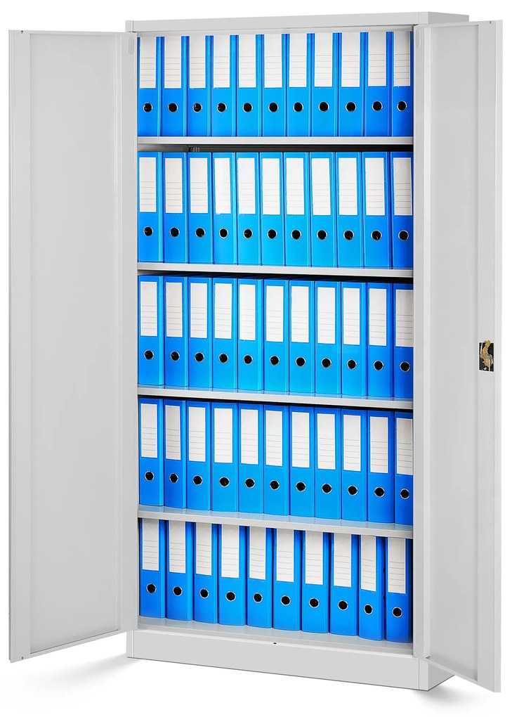 Zestaw 4x biurowa szafa metalowa na akta JAN, 900 x 1850 x 400 mm, szara