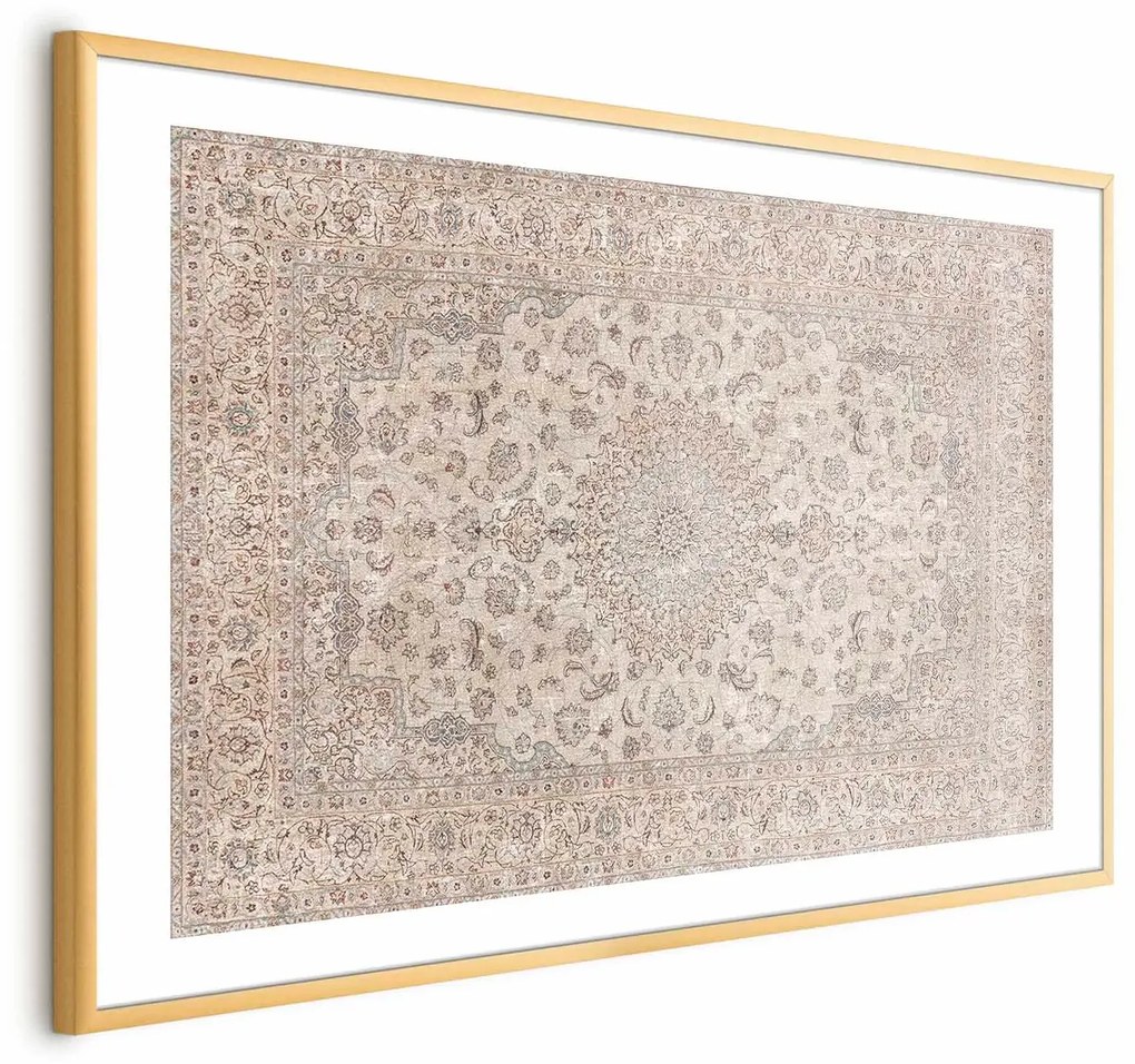 Plakat Piaskowy dywan 30x21 cm z ramą złotą z marginesem ARTGEIST B