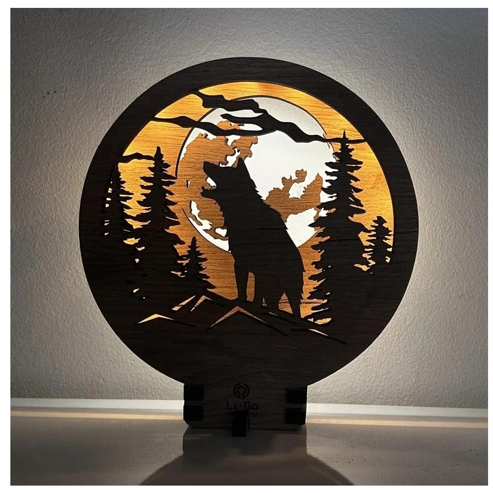 Li-Go 23574/DUB2 - LED ściemnialna dekoracja stołowa LED/12W/230V 20x22 cm dąb