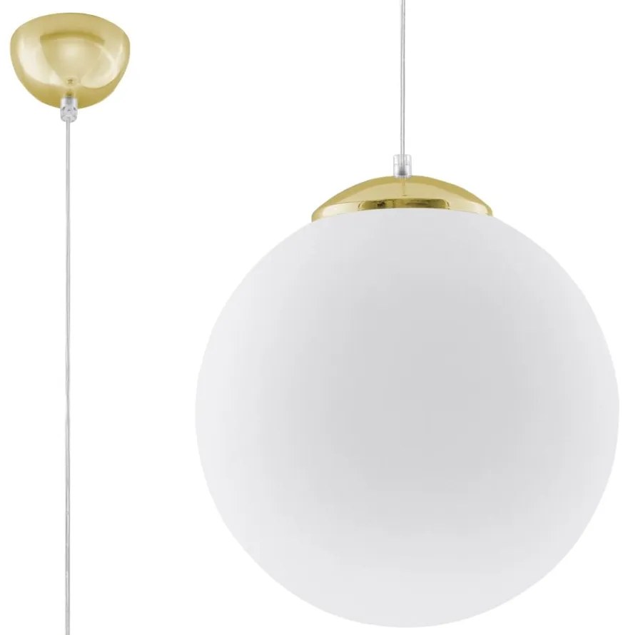 Lampa wisząca w kolorze złota ze szklanym kloszem ø 30 cm Cezab – Nice Lamps