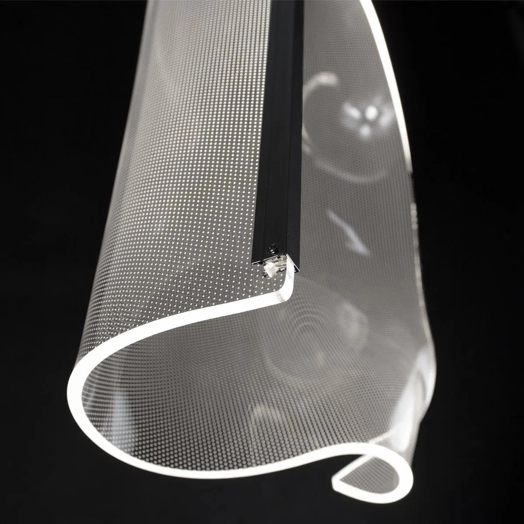 Wisząca lampa z transparentnym kloszem Cortina No.1 chrom