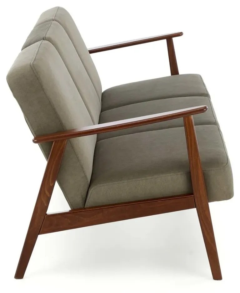 Sofa MILANO 3S oliwkowa/orzech trzyosobowa HALMAR